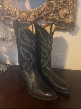 Panhandle Slim Black Western Cowboy Boots